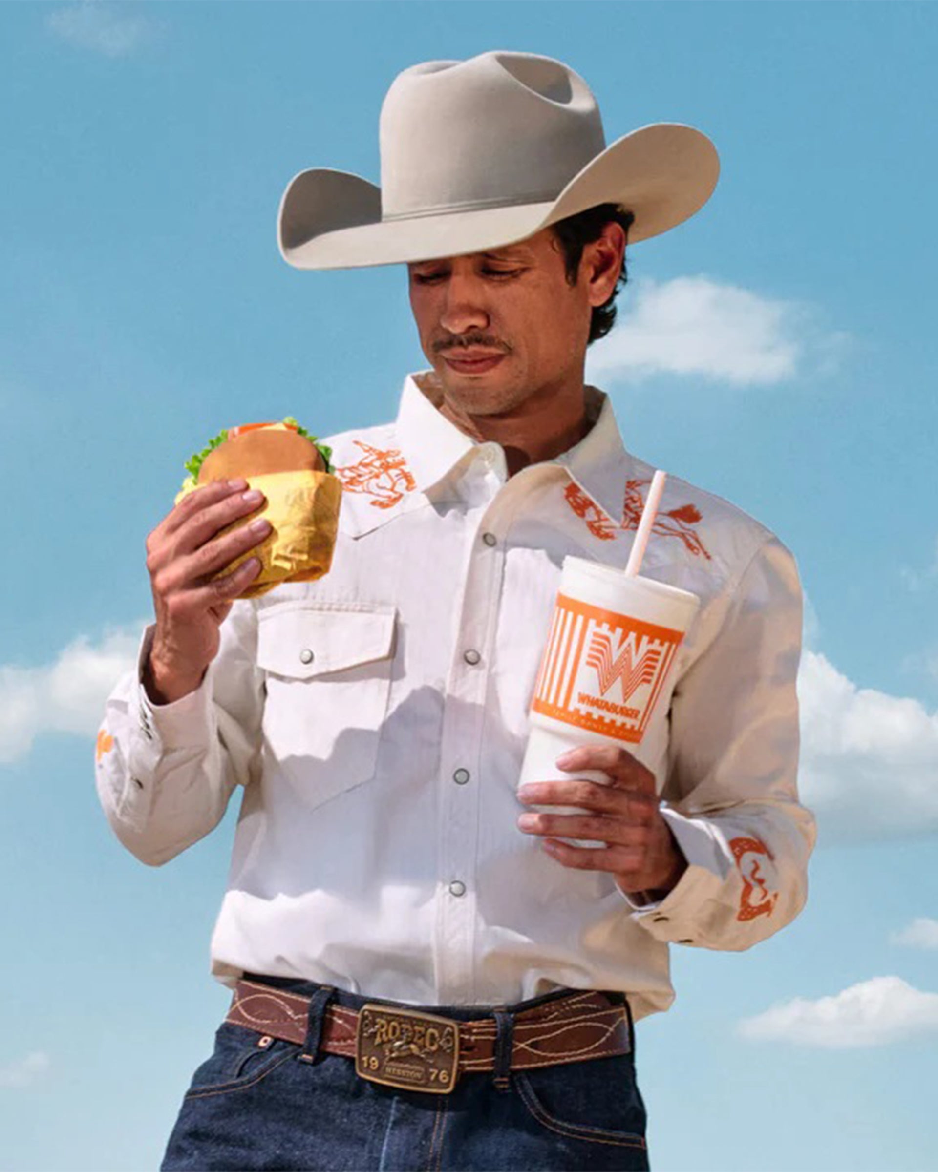 Whataburger x Sendero The Wyatt Pearl Snap L/S Embroidered Shirt