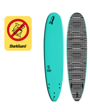 Rockit Surf 8' Big Softy Longboard With SHARKGAURD Soft Top Surfboard- Turquoise