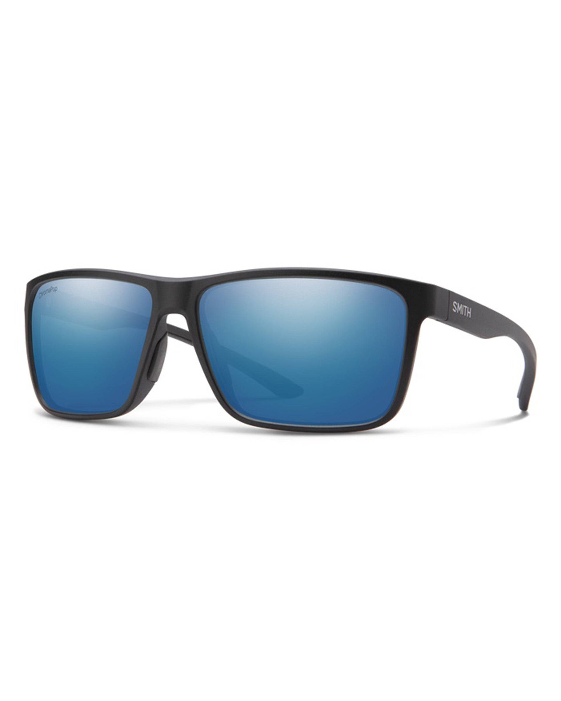 Smith Optics Riptide Sunglasses - Matte Black + ChromaPop Glass Polarized Blue Mirror