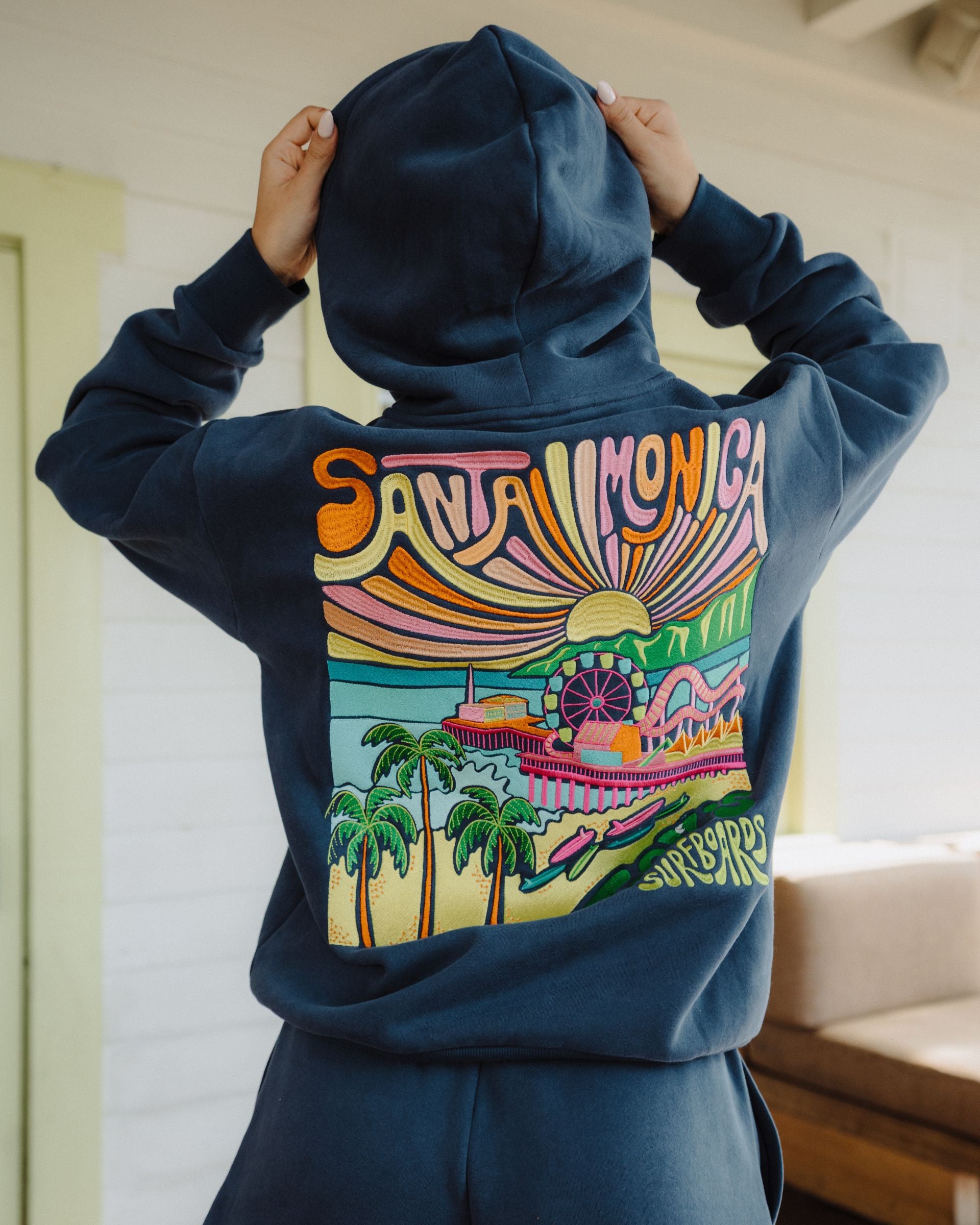 Jack's Surfboards Women's SM Pier Zip-Up Hoodie - Teal