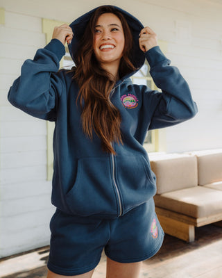 Jack's Surfboards Women's SM Pier Zip-Up Hoodie - Teal