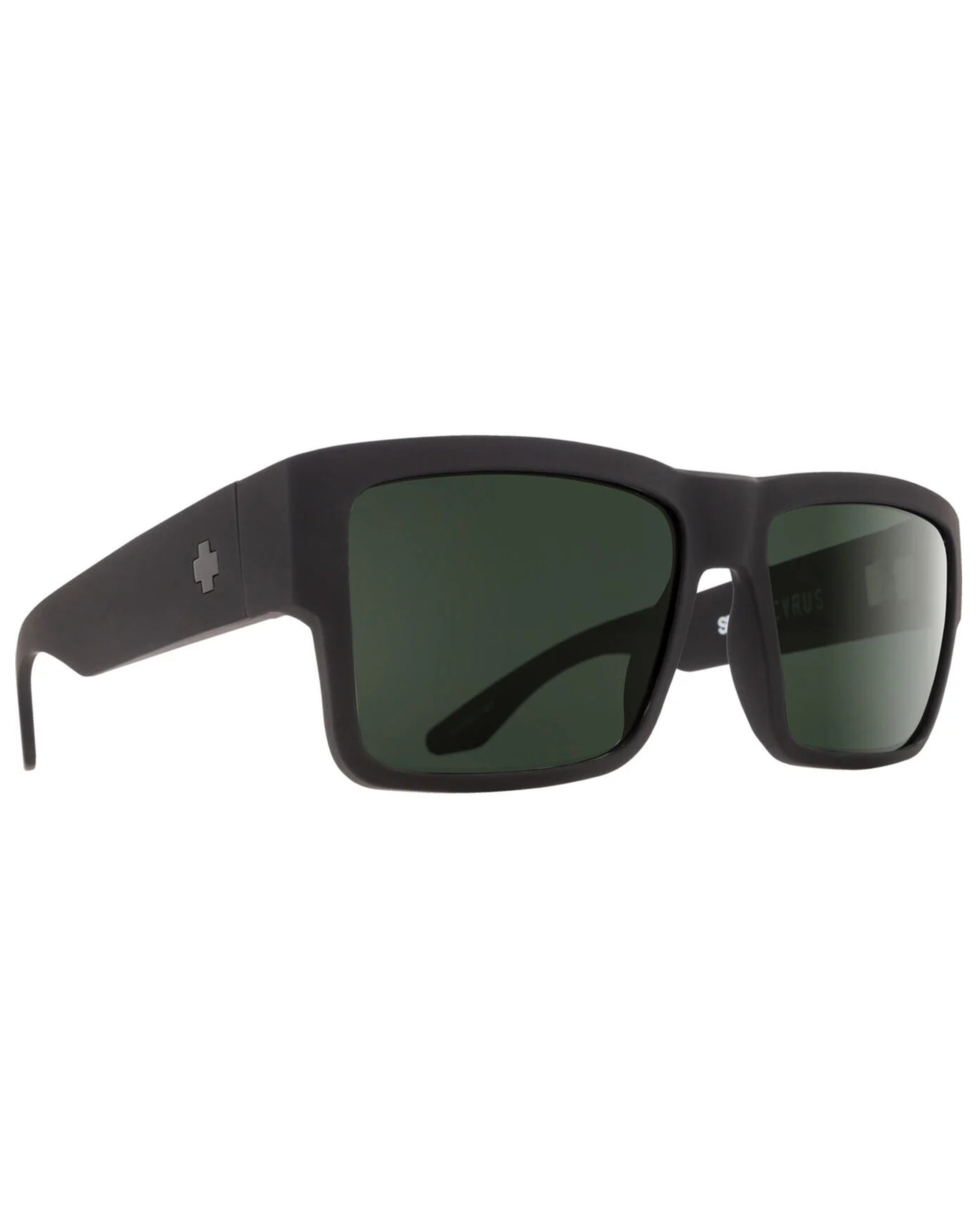 Spy Optics Cyrus Sunglasses - Black Soft Matte/HD Plus Grey Green Polar