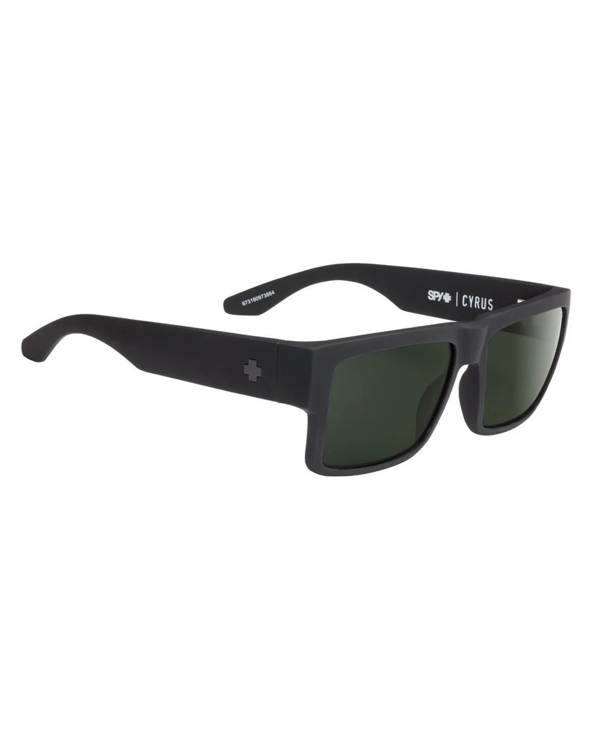 Spy Optics Cyrus Sunglasses - Black Soft Matte/HD Plus Grey Green Polar