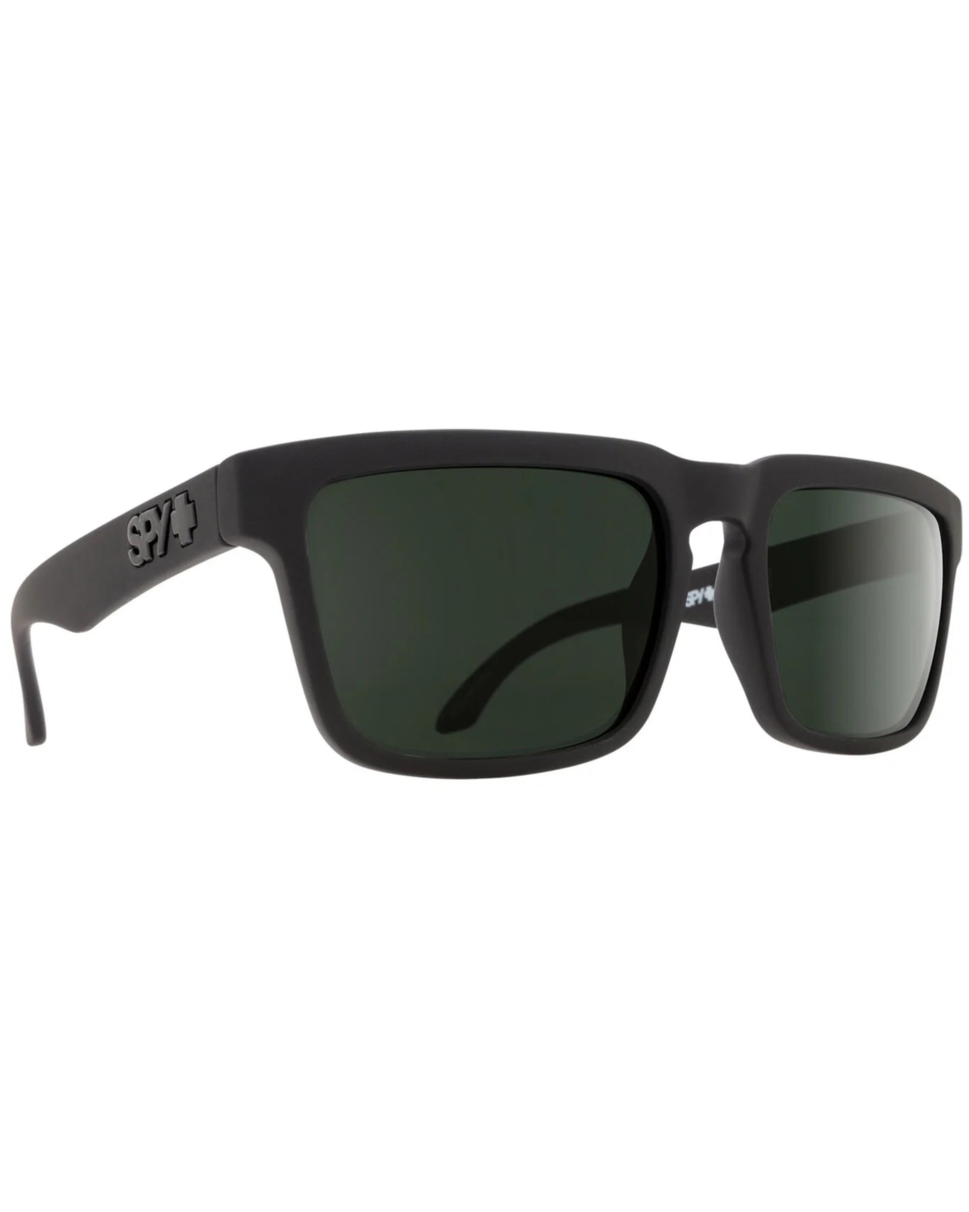 Spy Optics Helm Sunglasses - Black Soft Matte/HD Plus Grey Green