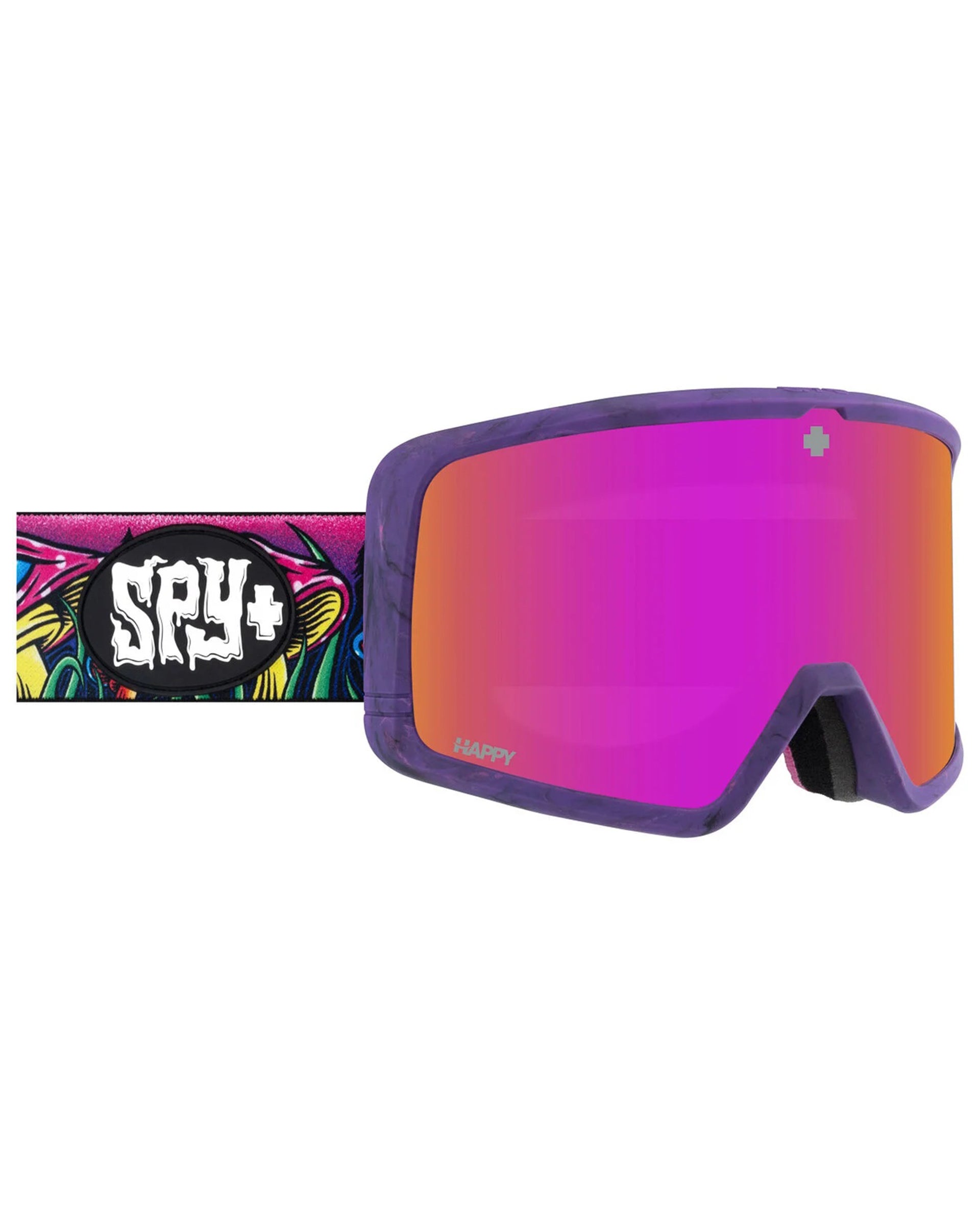 Spy Optics Megalith Snow Goggles - Trippy Threads/Happy ML Rose with Pink Mirror & Happy LL Yellow