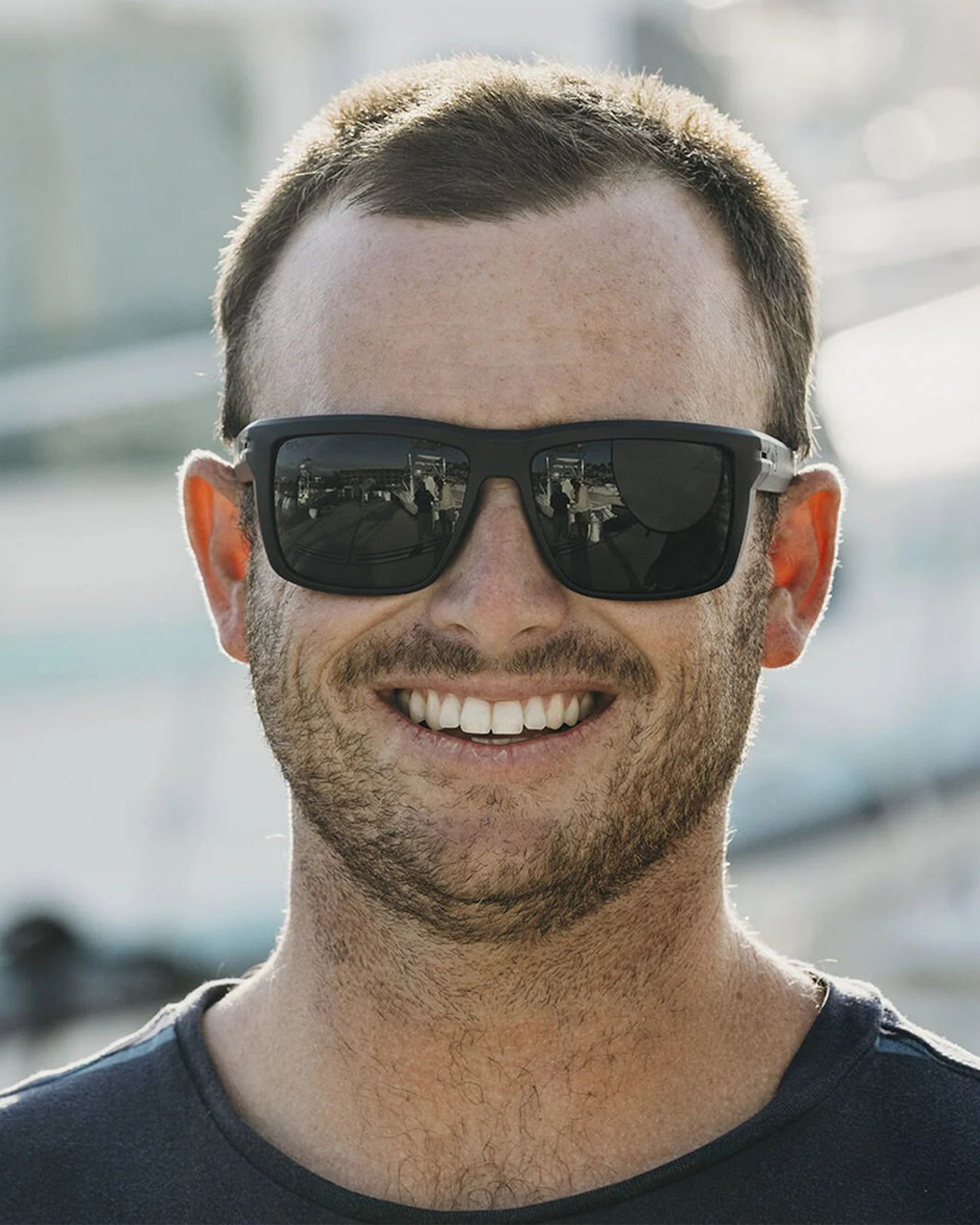 Spy Optics Region XL Sunglasses - Matte Black/Happy Grey Green with Black Mirror