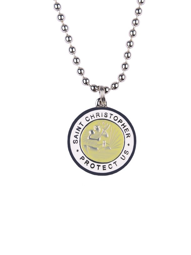 St. Christopher Necklace - Citrine/ White