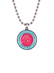 St. Christopher Necklace  - Hot Pink / Baby Blue