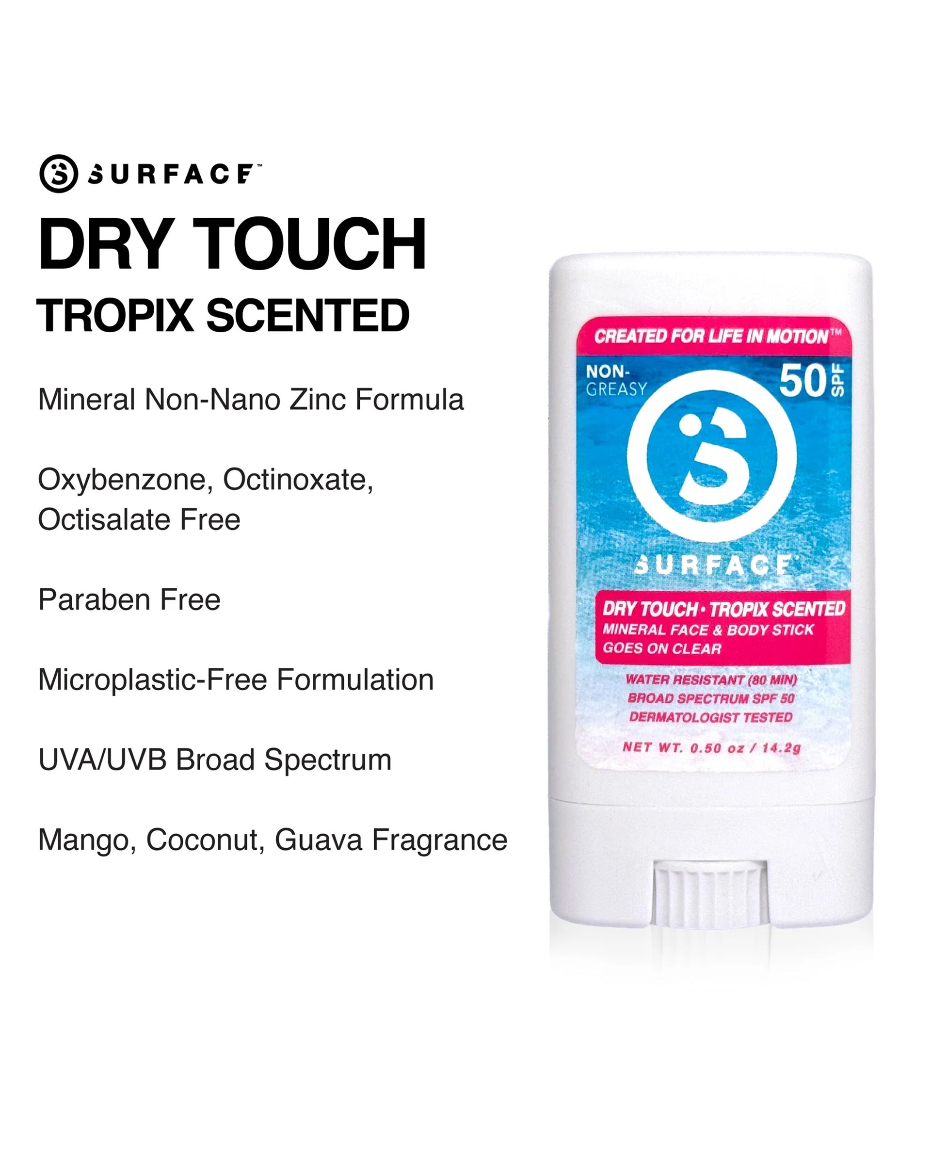 Surface SPF 50 Mineral Face Stick 0.5 oz - Tropix Scented