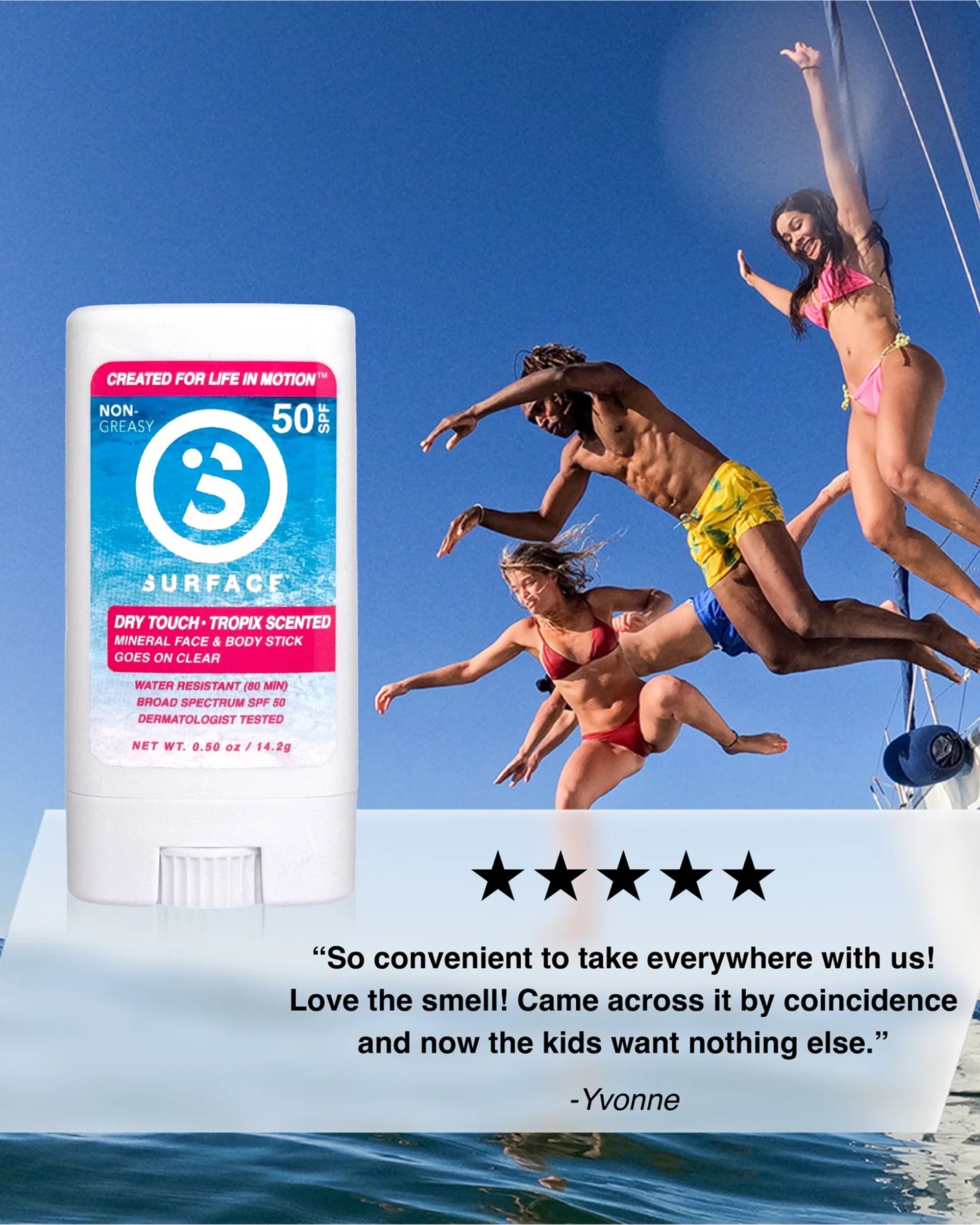 Surface SPF 50 Mineral Face Stick 0.5 oz - Tropix Scented