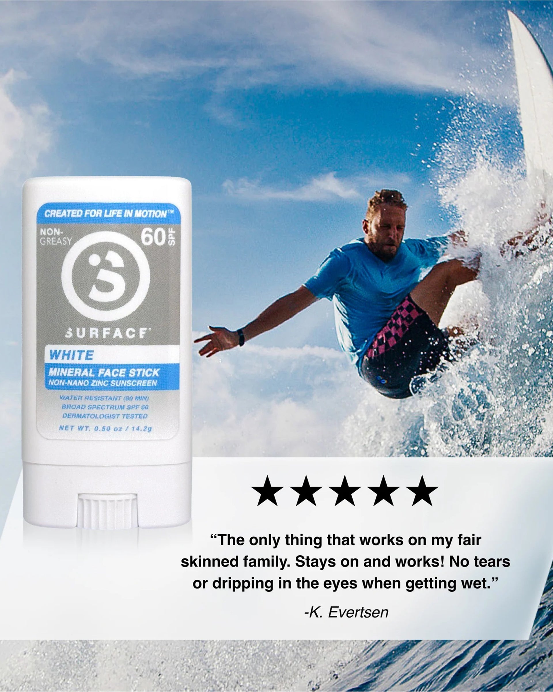 Surface SPF 60 Mineral Face Stick 0.5 oz - White