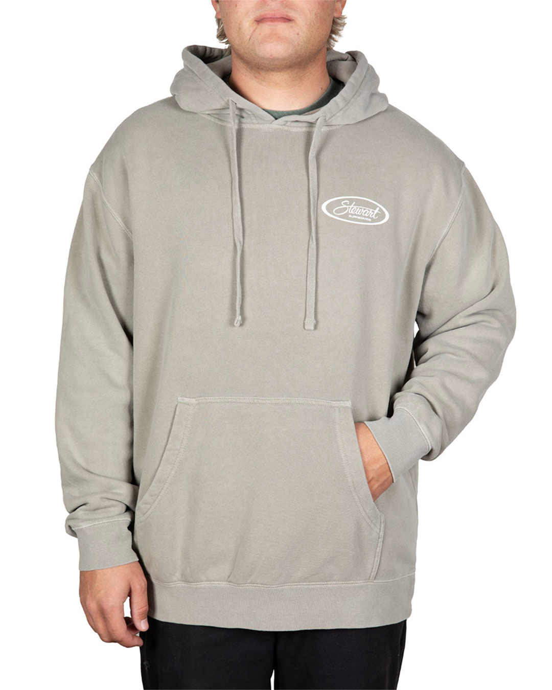 Stewart Surf Oval Pullover Hoody-Pigment Cement