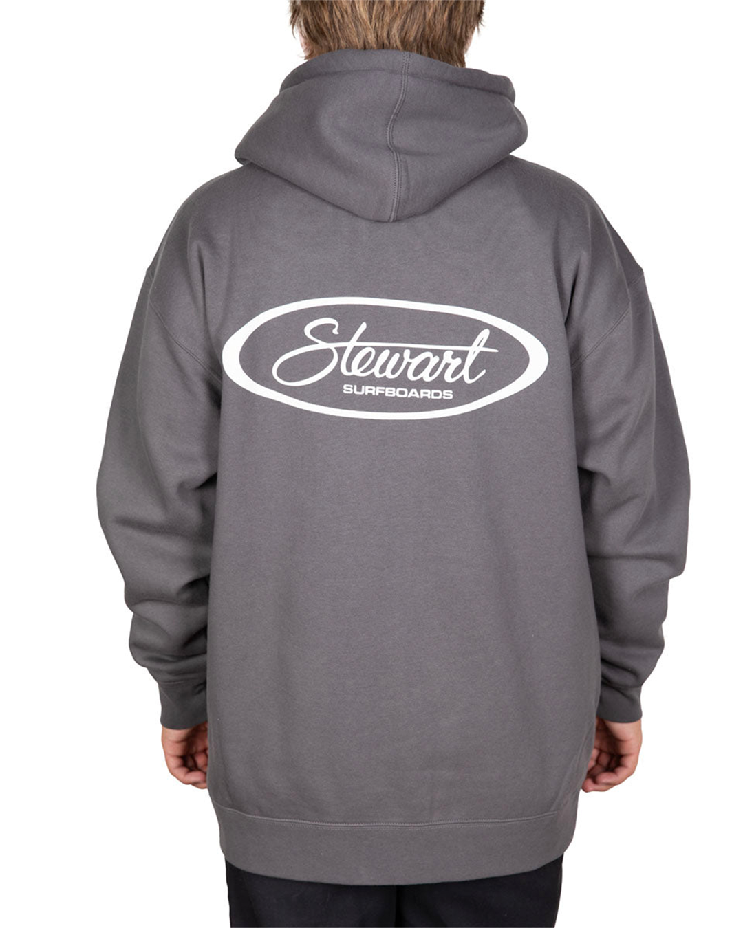 Stewart Surf Oval Hooded Zip Front Sweatshirt-Grey