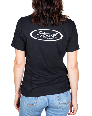 Stewart Surf Oval Womens S/S T-Shirt-Black
