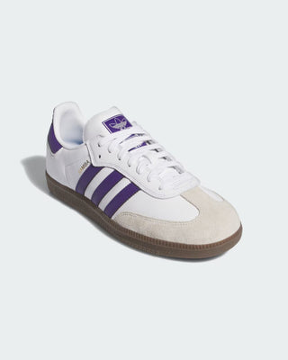 Adidas Samba ADV Shoes - Cloud White / Collegiate Purple / Gold Metallic