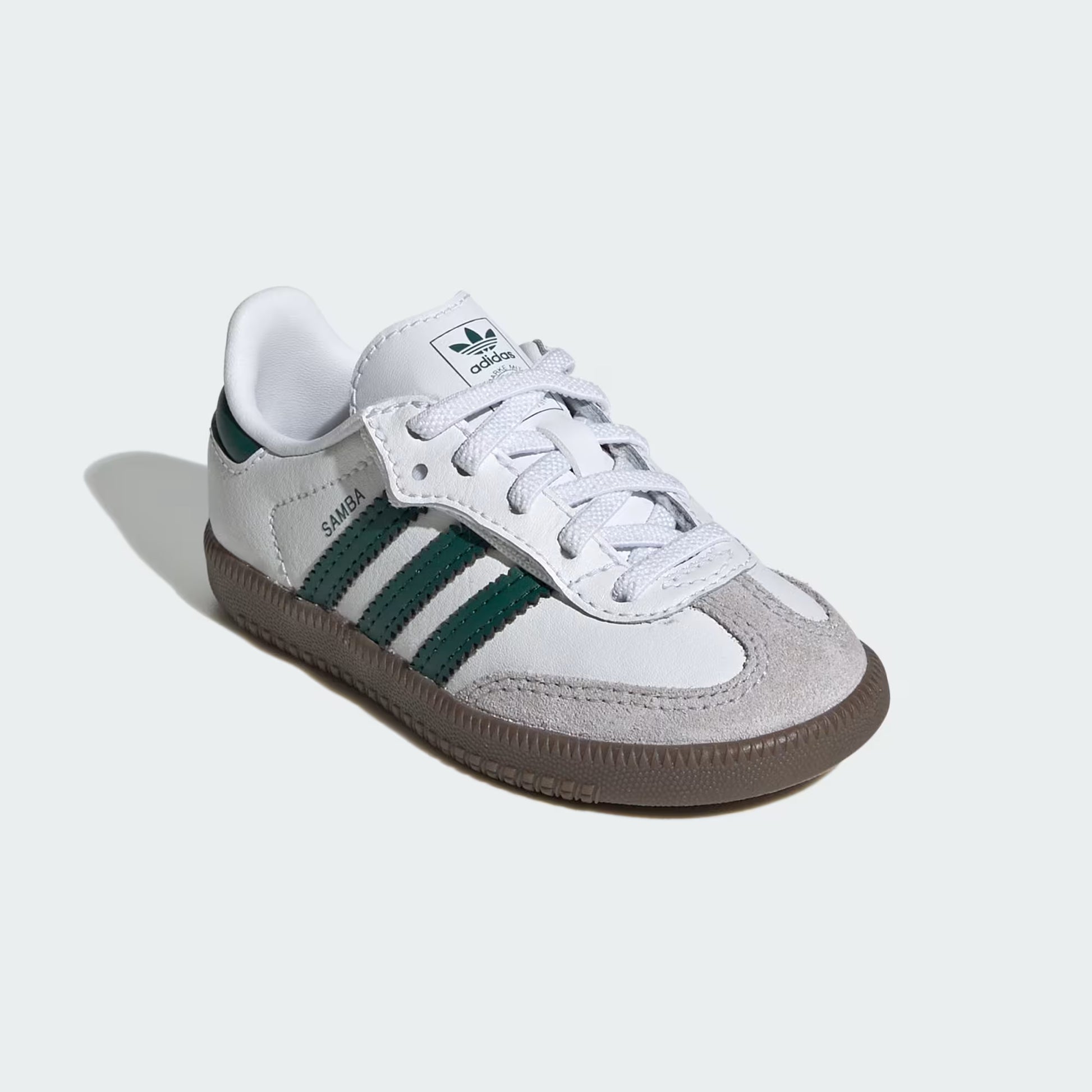 Adidas Toddler Samba OG Comfort Closure Elastic Lace Shoes - Cloud White / Collegiate Green / Gum