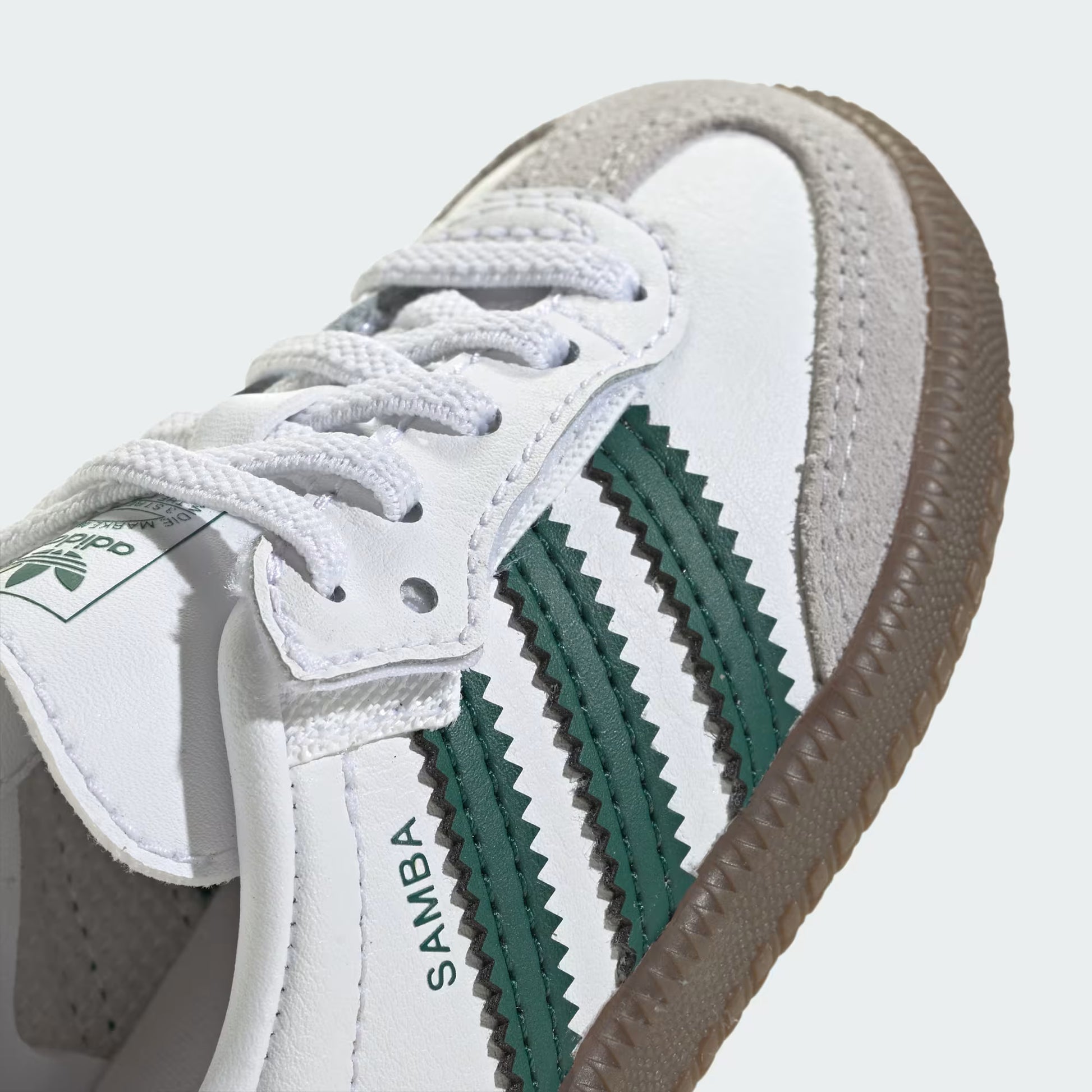 Adidas Toddler Samba OG Comfort Closure Elastic Lace Shoes - Cloud White / Collegiate Green / Gum