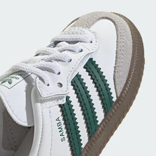 Adidas Toddler Samba OG Comfort Closure Elastic Lace Shoes - Cloud White / Collegiate Green / Gum