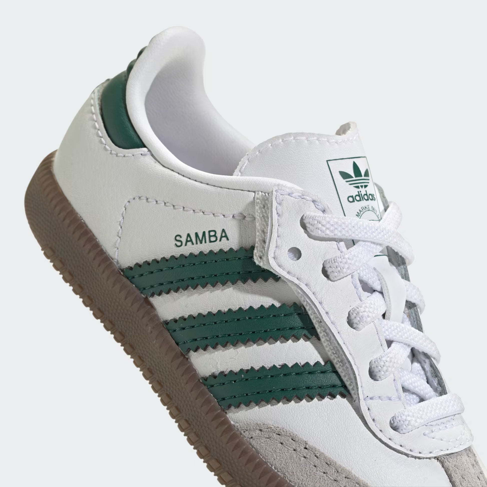 Adidas Toddler Samba OG Comfort Closure Elastic Lace Shoes - Cloud White / Collegiate Green / Gum