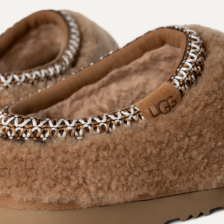 UGG Women's Tasman Maxi Curly Slippers - Chestnut
