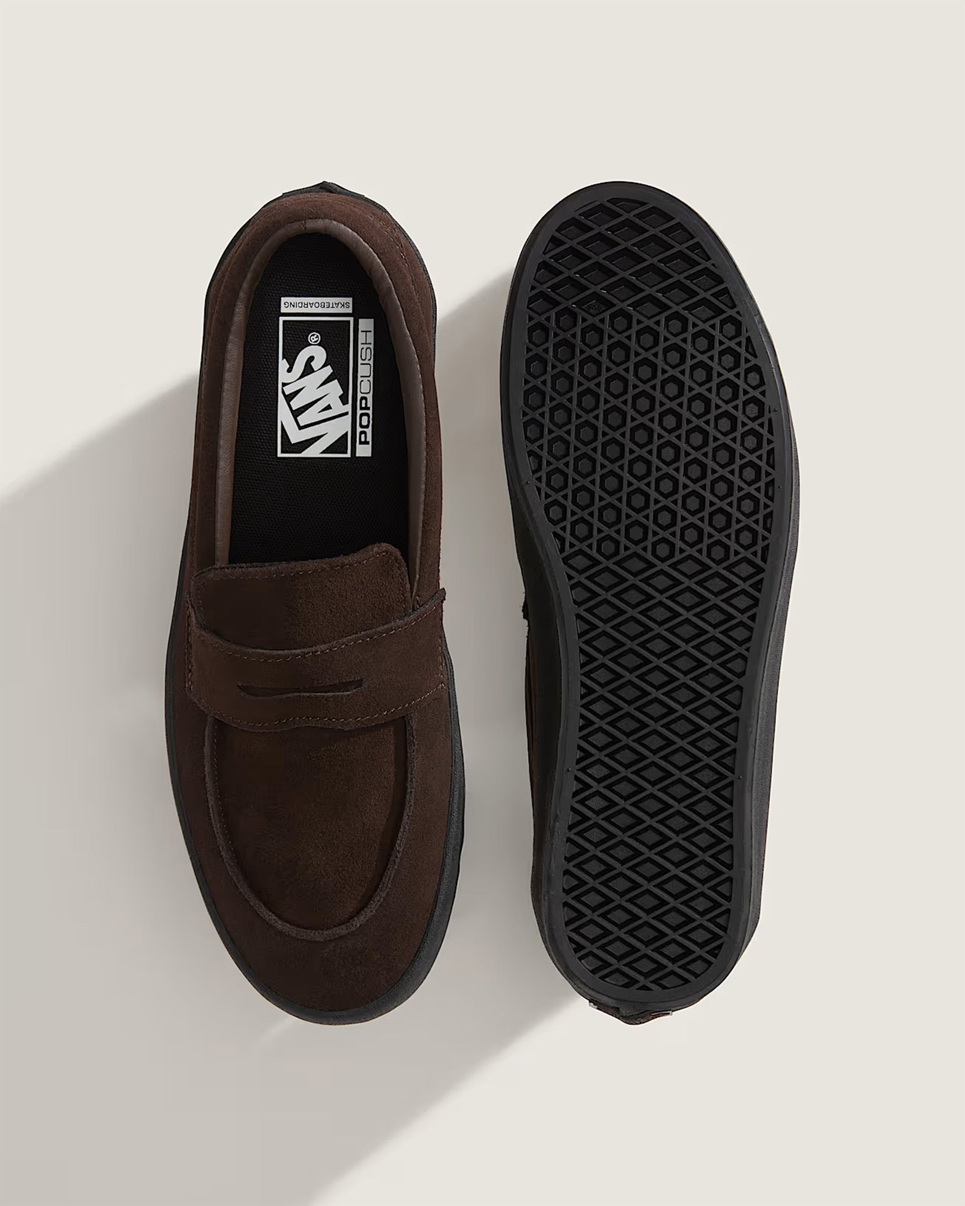 Skate Loafer Suede Shoes - Brown/Black