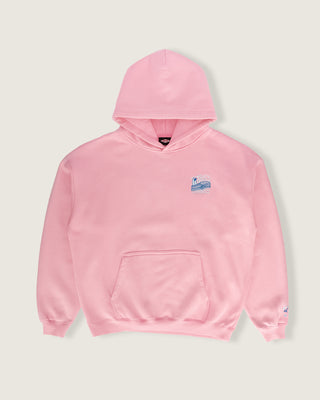 Socal Surf Embroidered Pullover Hoodie - Baby Pink
