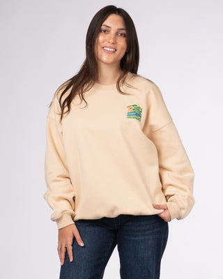 Socal Surf Embroidered Crewneck Sweatshirt - Natural