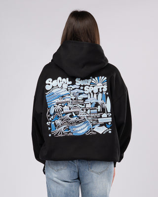 Socal Surf Embroidered Pullover Hoodie - Black