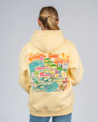 Socal Surf Pullover Hoodie - Yellow