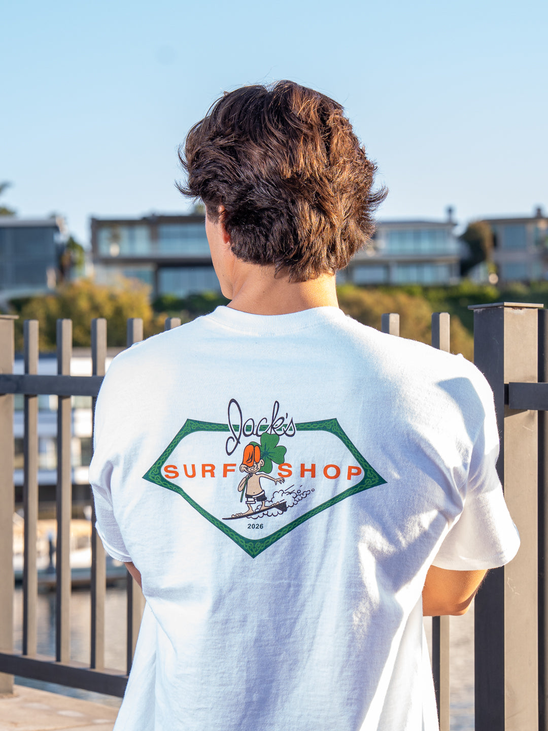 Jack's Surfboards Men's Limited Lucky Clover Short Sleeve T-Shirt - White