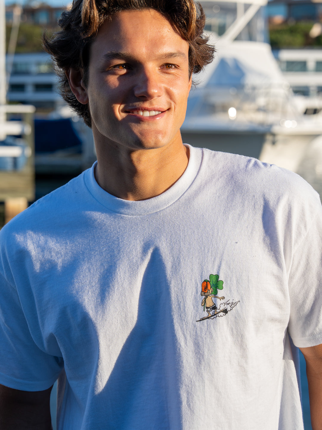 Jack's Surfboards Men's Limited Lucky Clover Short Sleeve T-Shirt - White