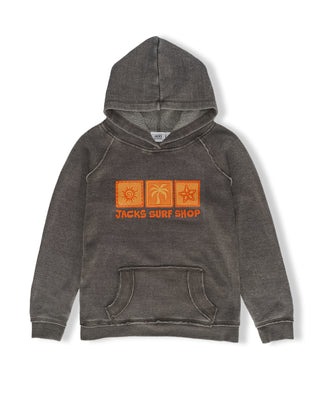 Girl's Stamps Pullover Hoodie - Slate Gray