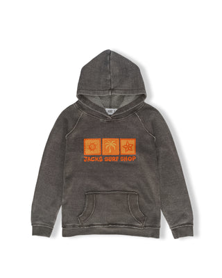 Kid's Stamps Pullover Hoodie - Slate Gray