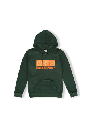 Toddler's Stamps Pullover Hoodie - Forest