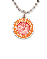 St. Christopher Necklace - Strawberry/ Orange