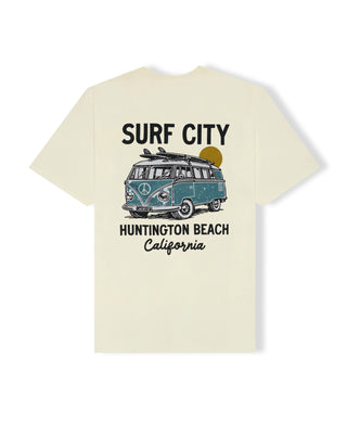 Surf City Bus Heavyweight S/S T-Shirt - Vintage White