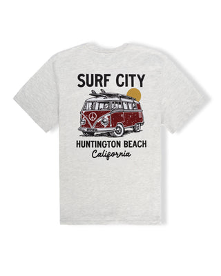 Surf City Bus HW S/S Tee - Heather Gray