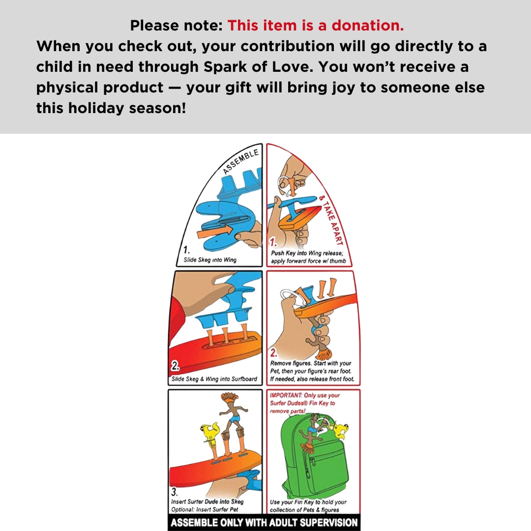 Legends & Surfer Pets Wave Powered Mini-Surfer - Jaws Justice SPARK OF LOVE DONATION