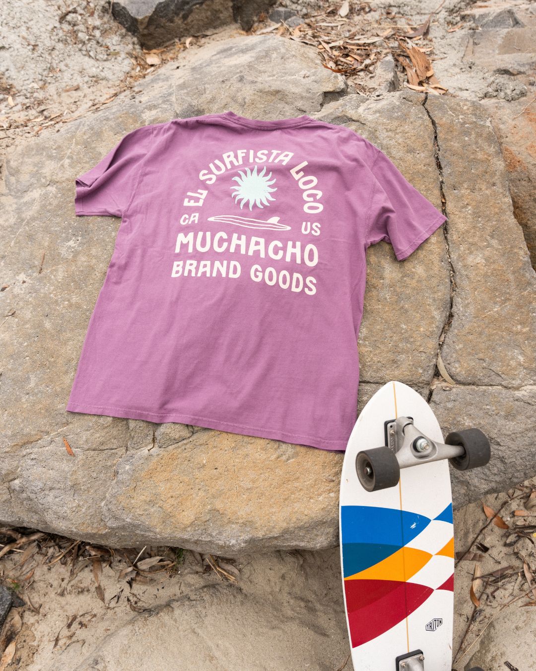 Muchacho Men's Surfista Loco Short Sleeve T-Shirt - Plum Raisin