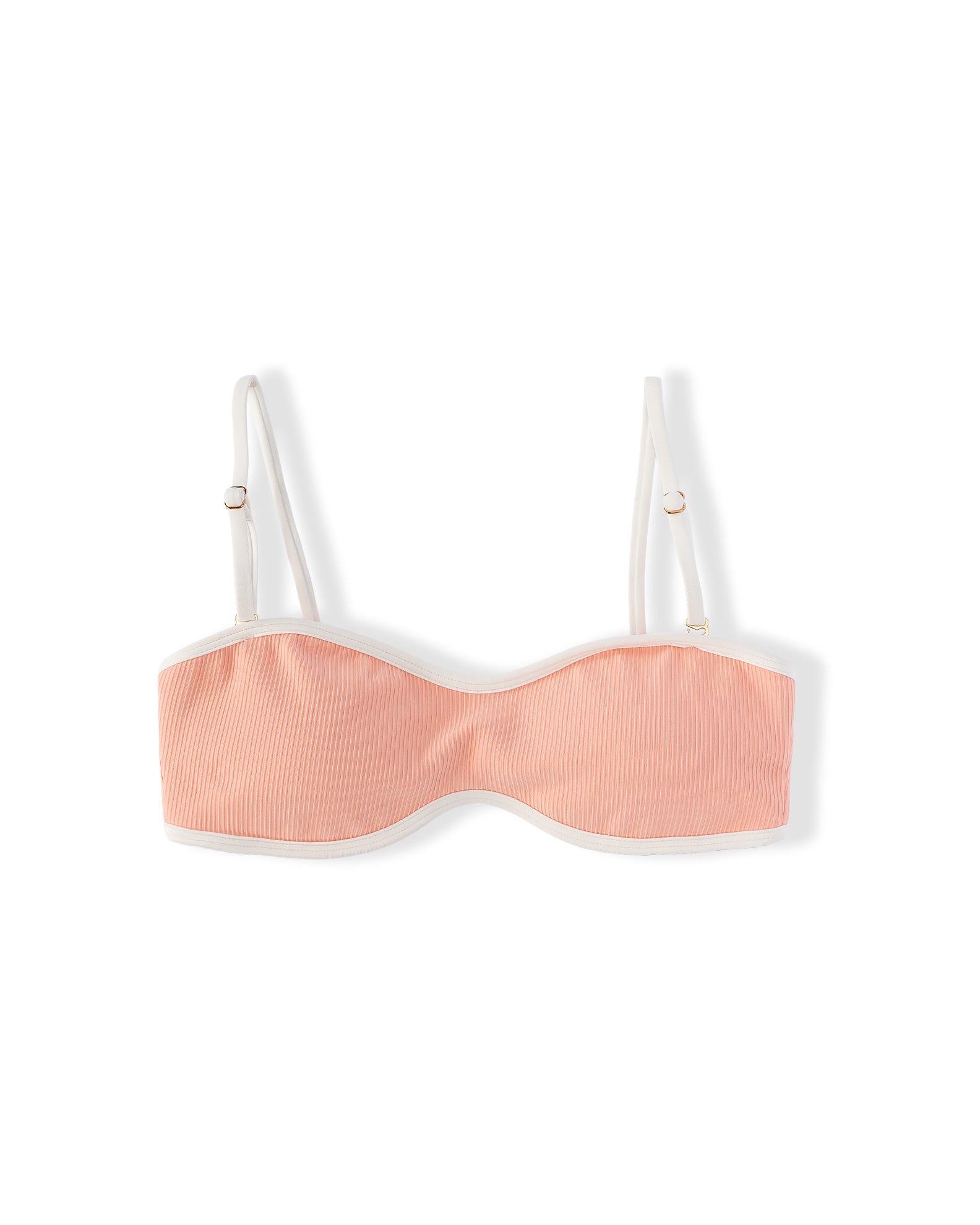 Sydney Ribbed Swim Top - Soft Coral/Cloud