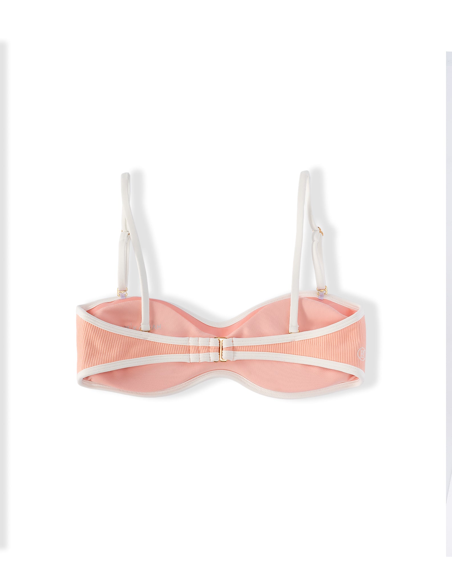 Sydney Ribbed Swim Top - Soft Coral/Cloud