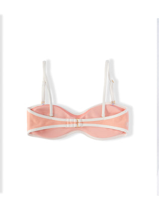 Sydney Ribbed Swim Top - Soft Coral/Cloud