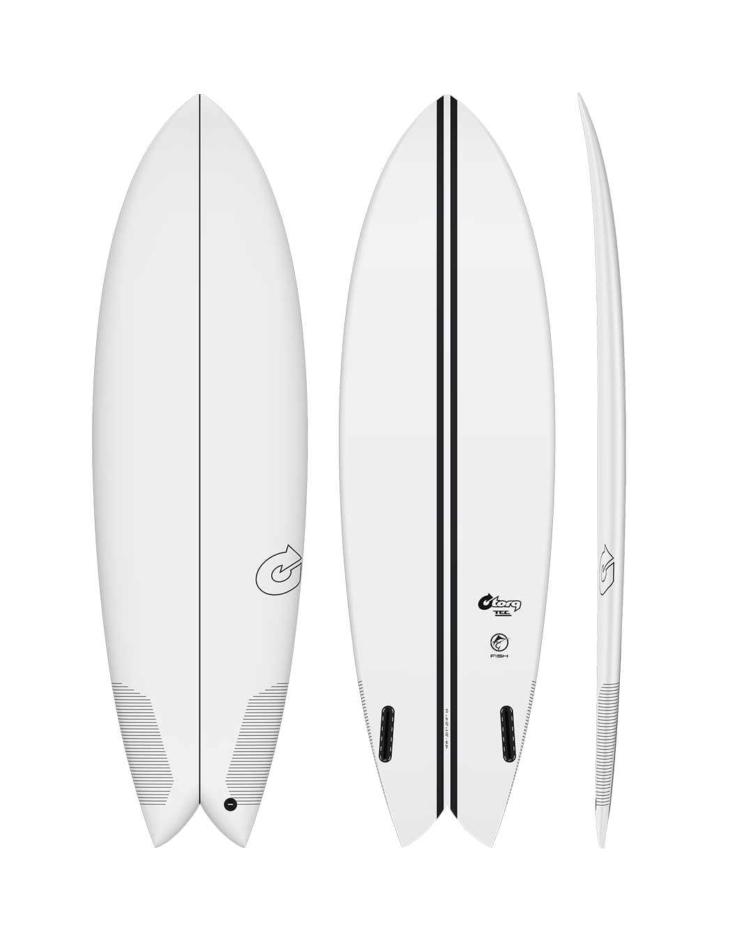 Torq TEC Twin Fish Surfboard-White