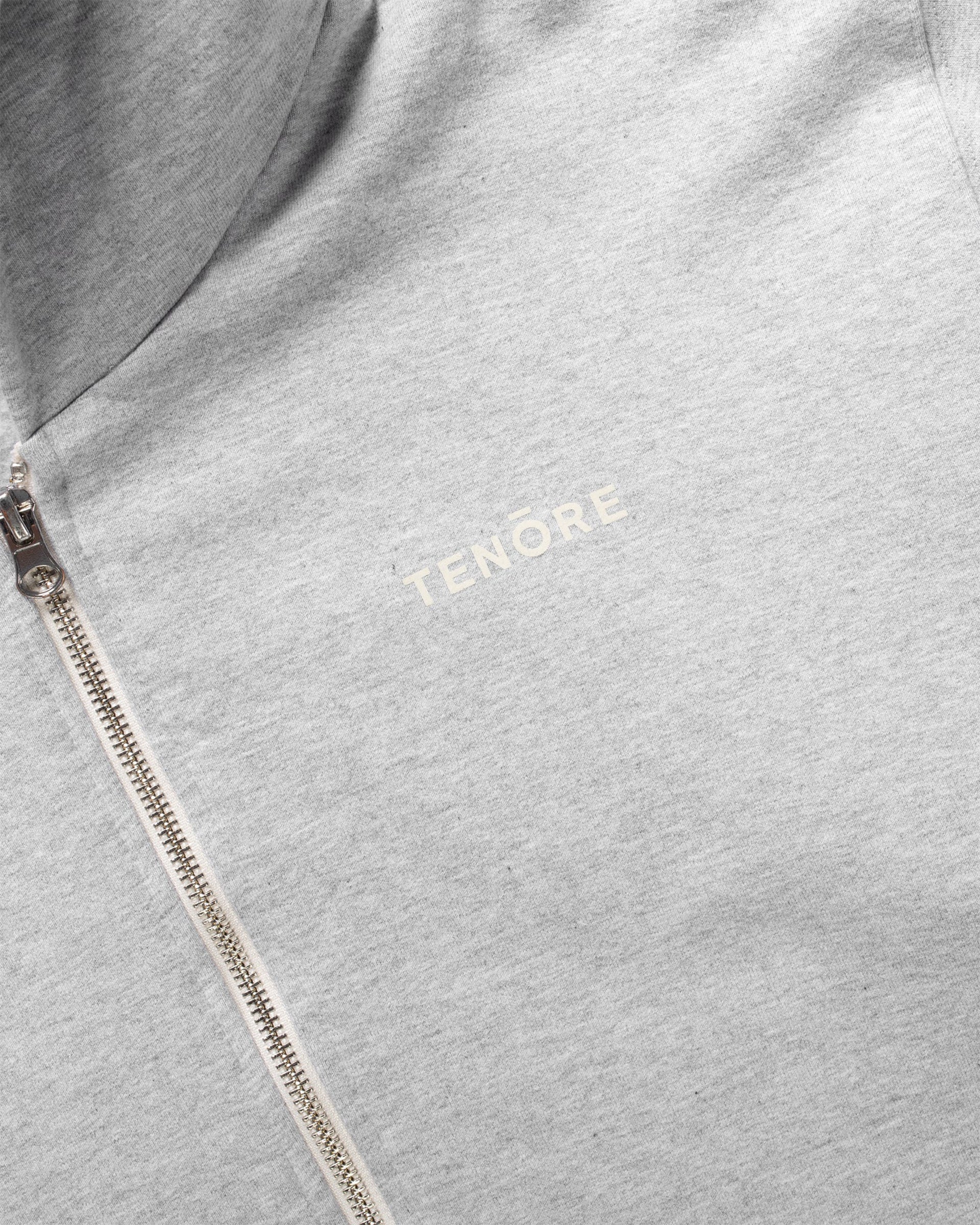 Logo Fleece Zip Hoodie - Heather Grey