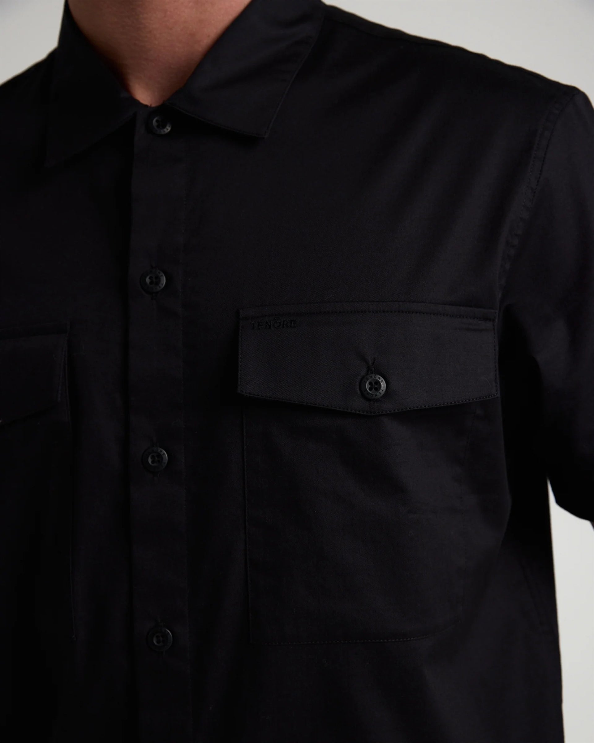 Tenore Utility Short Sleeve Shirt - Black