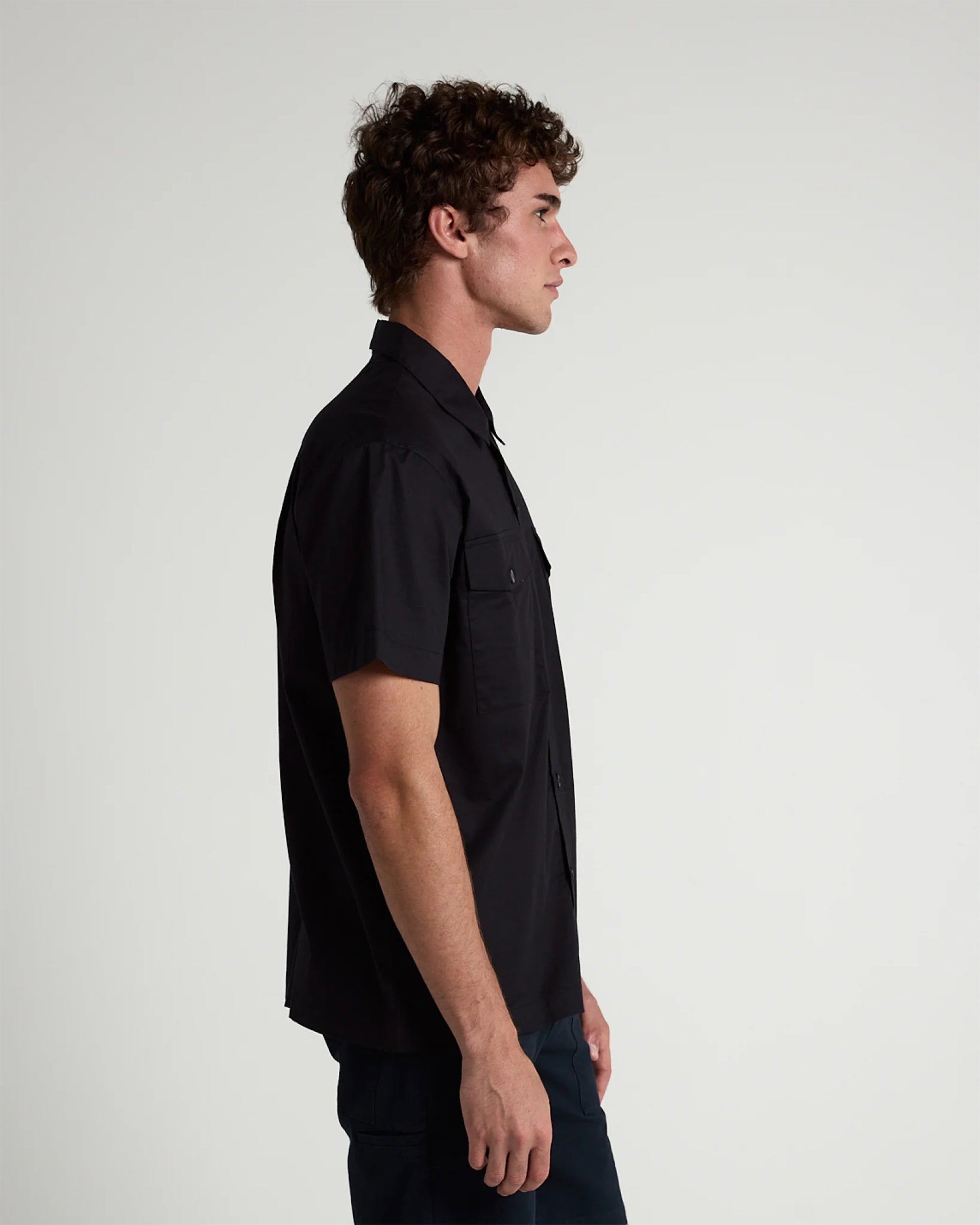 Tenore Utility Short Sleeve Shirt - Black