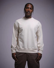 Woven Label Fleece Crewneck - Light Khaki