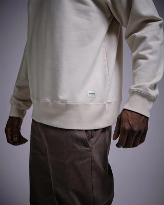 Woven Label Fleece Crewneck - Light Khaki