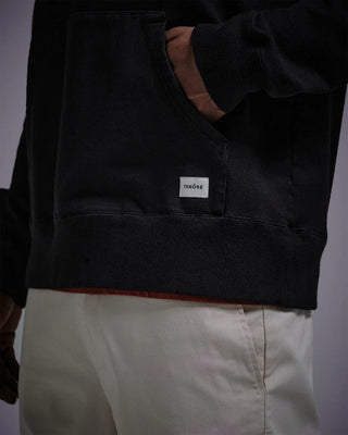 Tenore Woven Label Fleece Hoodie - Black