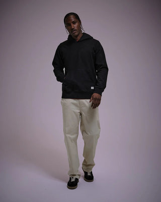 Tenore Woven Label Fleece Hoodie - Black